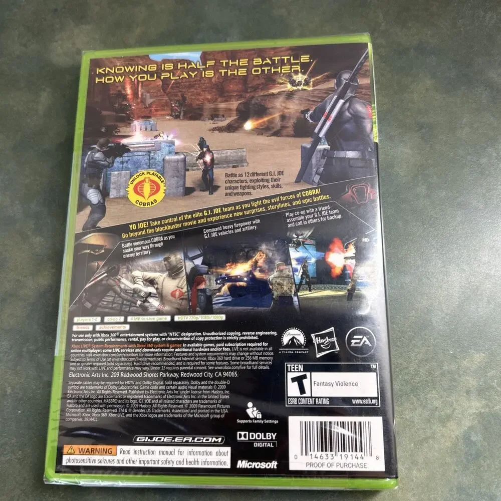 G.I. Joe The Rise of Cobra Xbox 360 New Sealed Original Shrink Wrap READ GI Joe